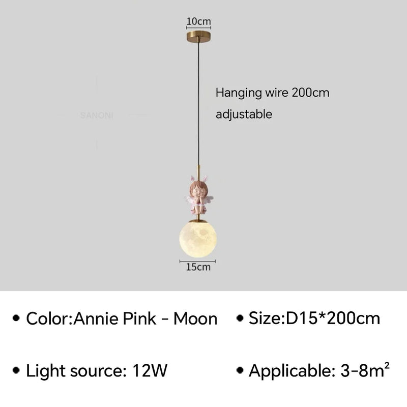 applique murale led design lune et planète pour décoration intérieure