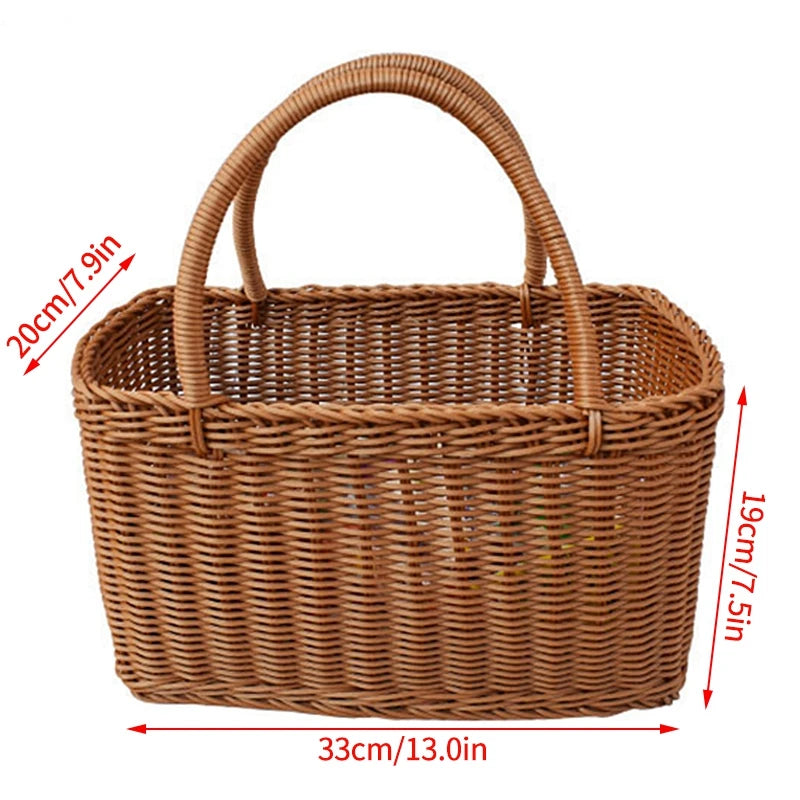 panier de pique-nique en osier pour rangement et courses