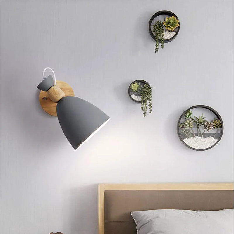 applique murale led style nordique en bois moderne