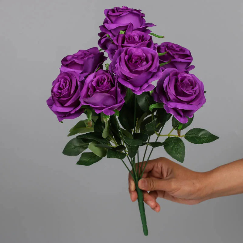 bouquet de roses artificielles en soie pour décoration intérieure