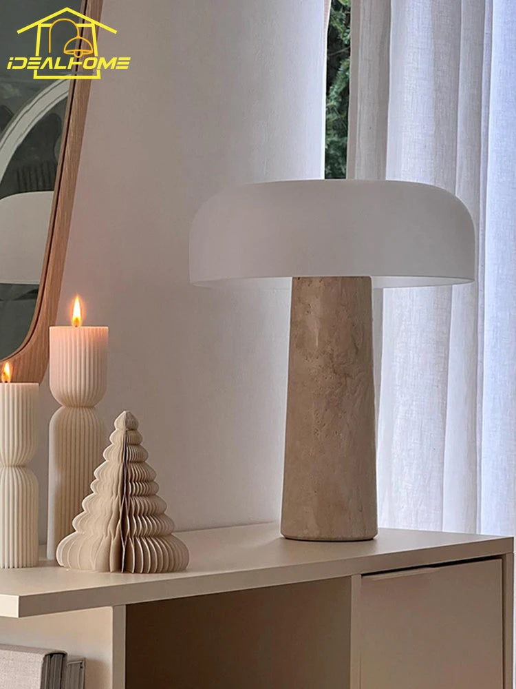 lampe de bureau design en marbre style champignon moderne