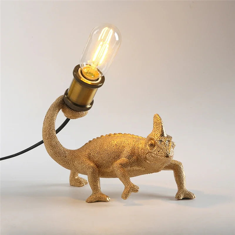 lampe de bureau moderne lézard résine éclairage décoratif pour enfants