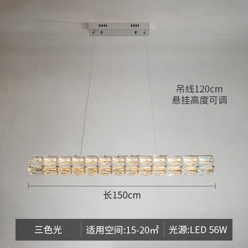 suspension moderne en cristal pour un éclairage élégant