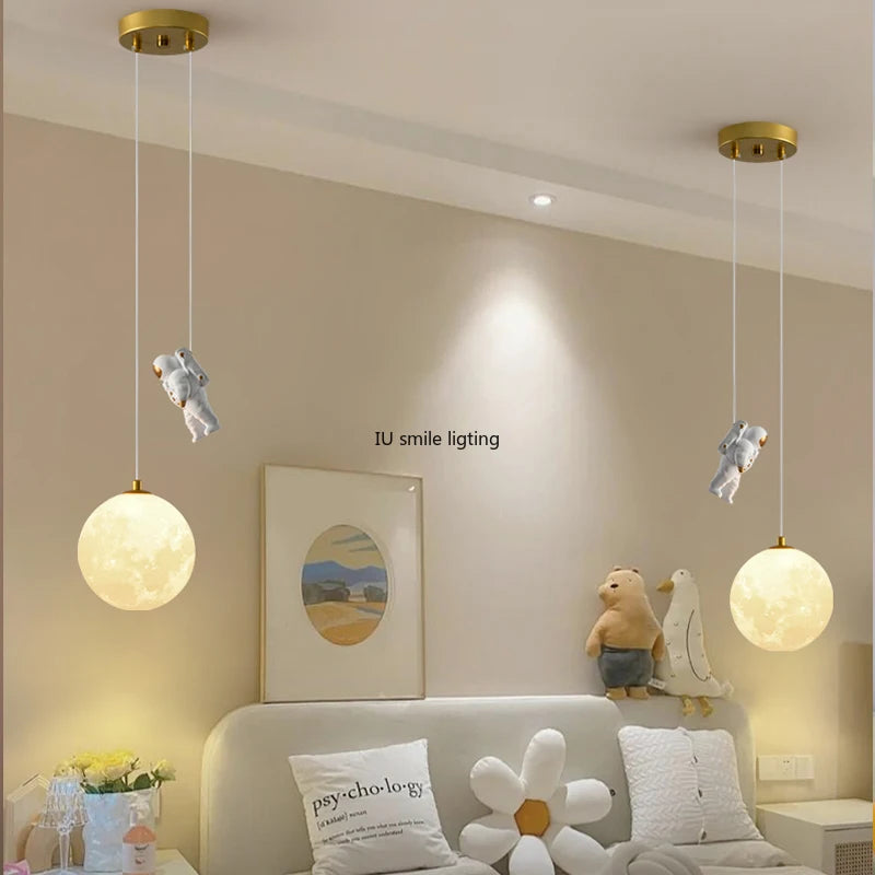 suspension créative astronaute pour chambre d'enfants décorative à led