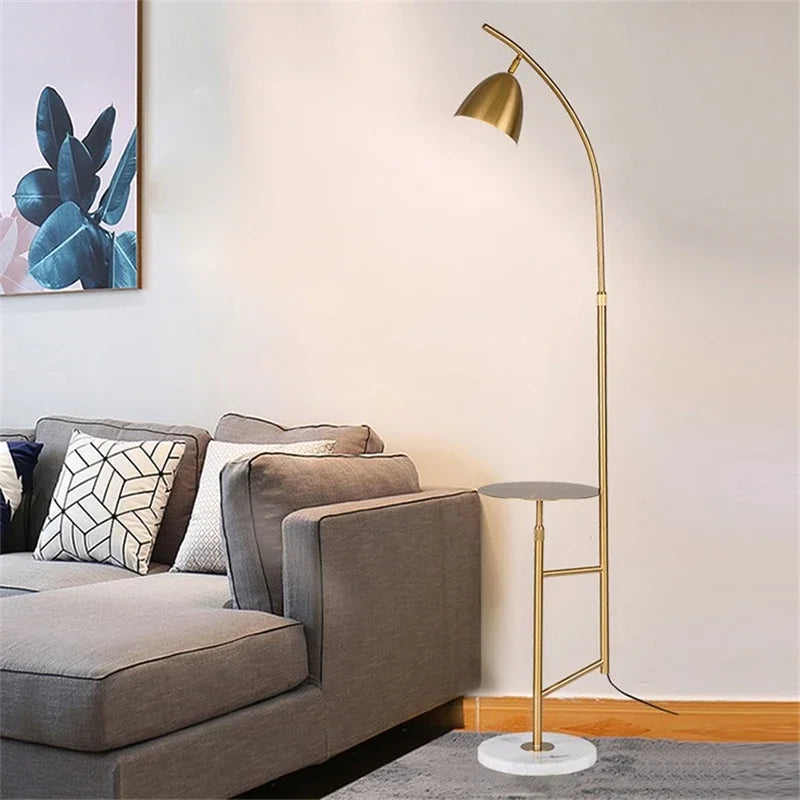 lampe sur pied nordique design en fer et marbre