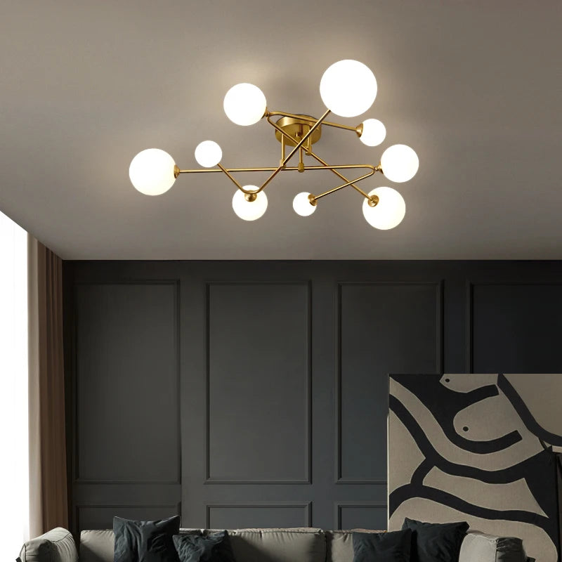 lustre moderne en cuivre design pour intérieur élégant