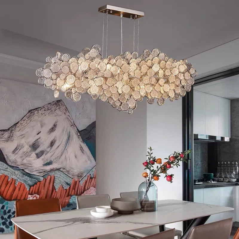 2023 Light Luxury LED Ceiling Chandelier Trend Villa Living Dining Room Pendant Lamp Modern Lustre Bedroom Hanging Light Fixture