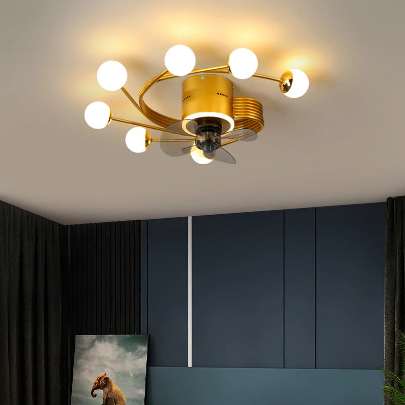 ventilateur de plafond industriel avec lumière en verre led