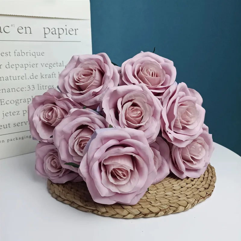 bouquet de roses artificielles pour mariage et décoration intérieure