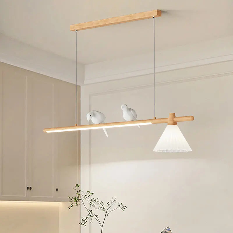 lustre moderne en bois suspension créative pour décoration intérieure