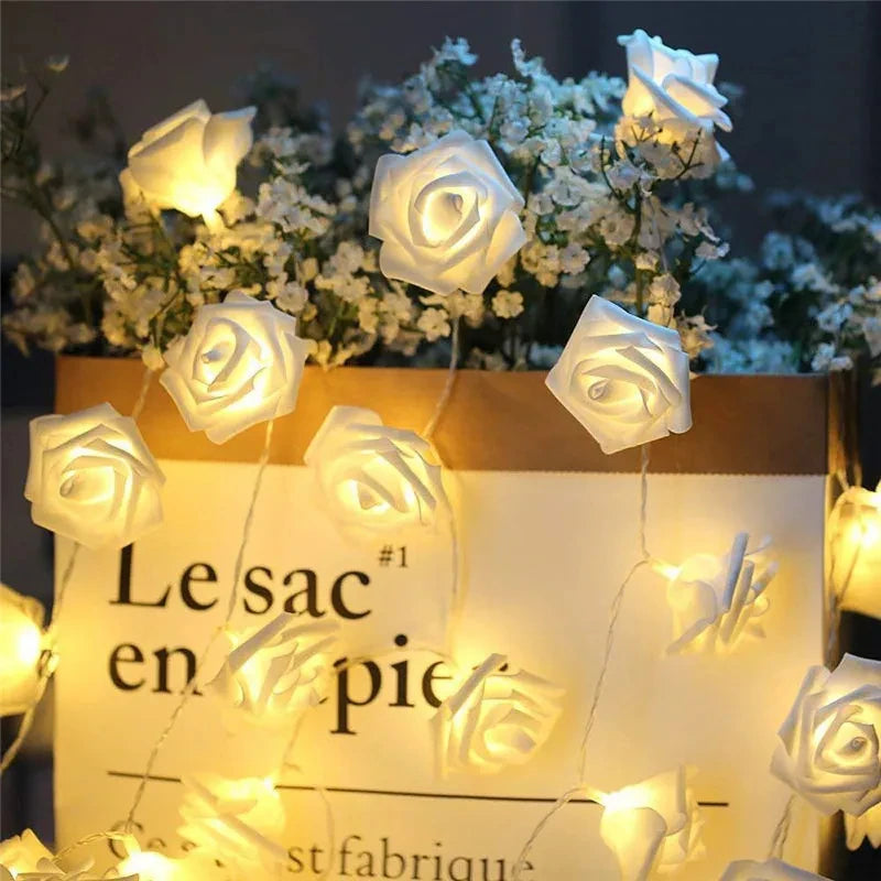 guirlande lumineuse roses en mousse pour mariage et saint valentin