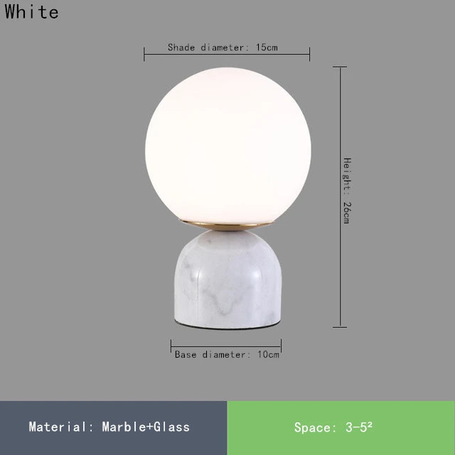 lampe à poser en marbre et verre pour intérieur élégant