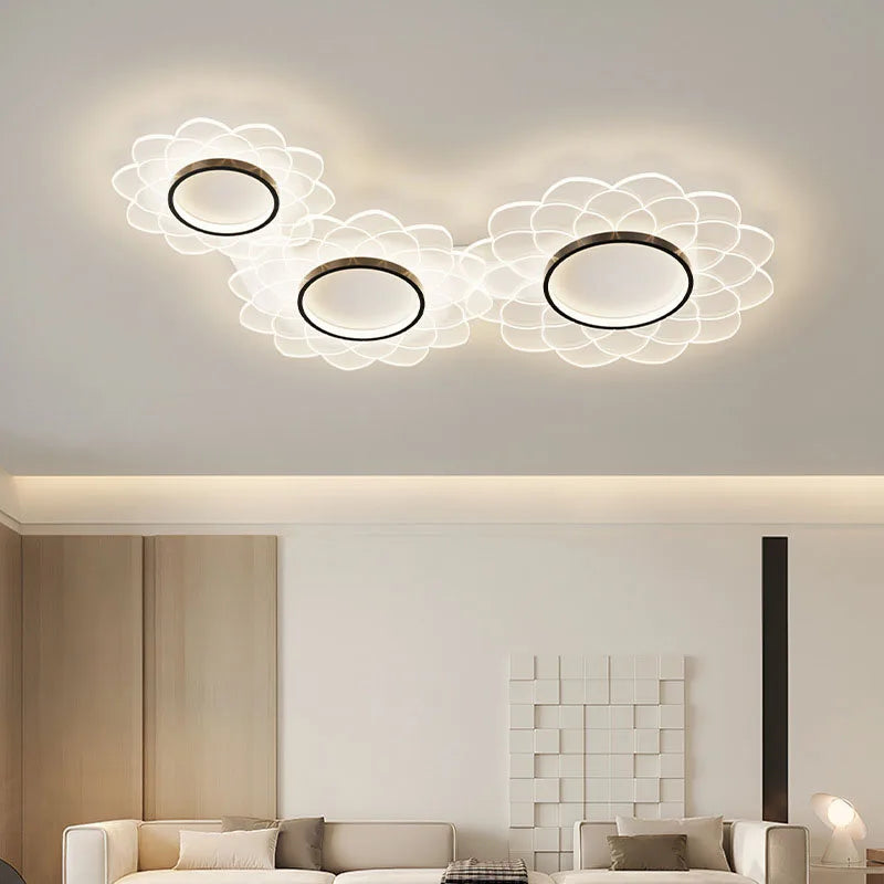 plafonnier led spot design floral en acrylique pour décoration intérieure