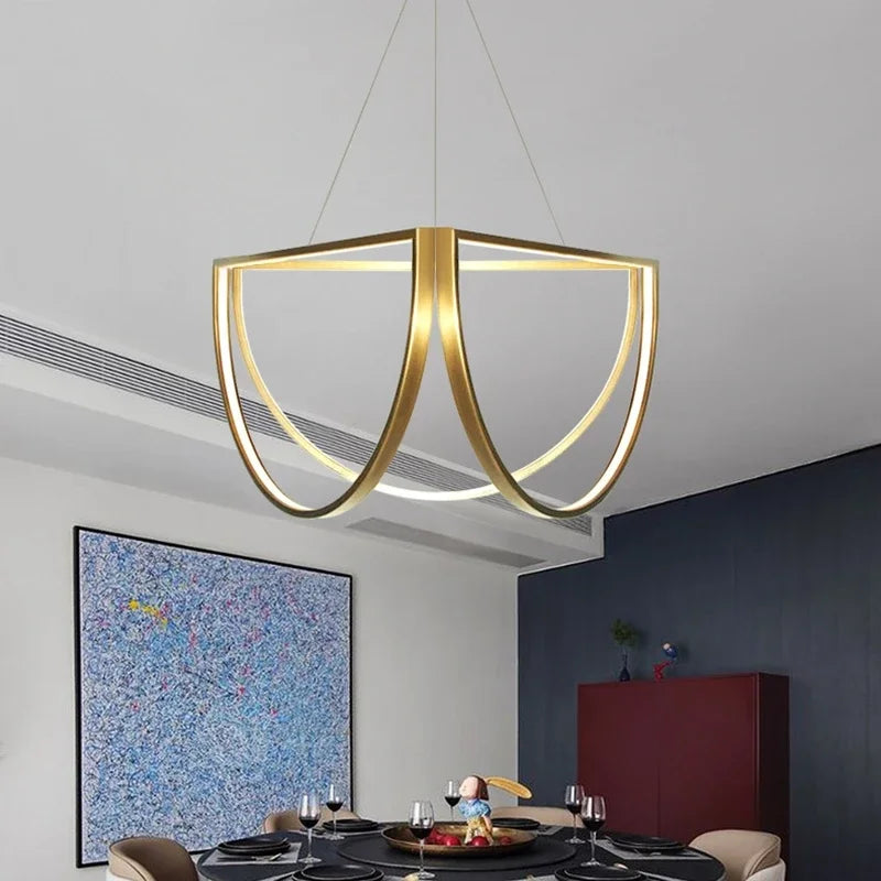 lustre nordique en acier inoxydable pour intérieur moderne