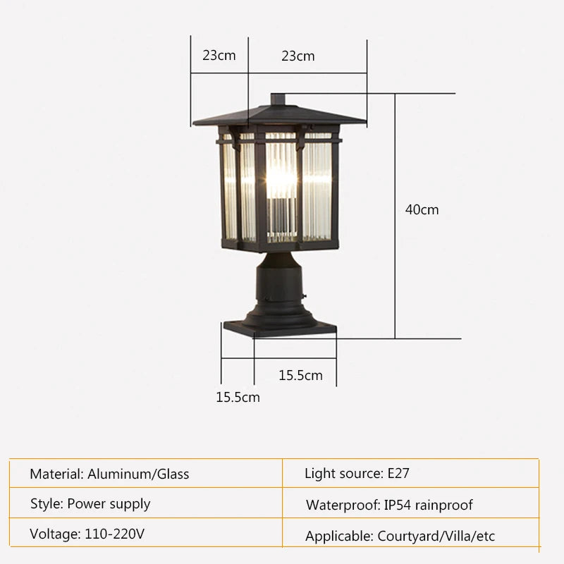 lampes d'extérieur en aluminium pour jardin et allée