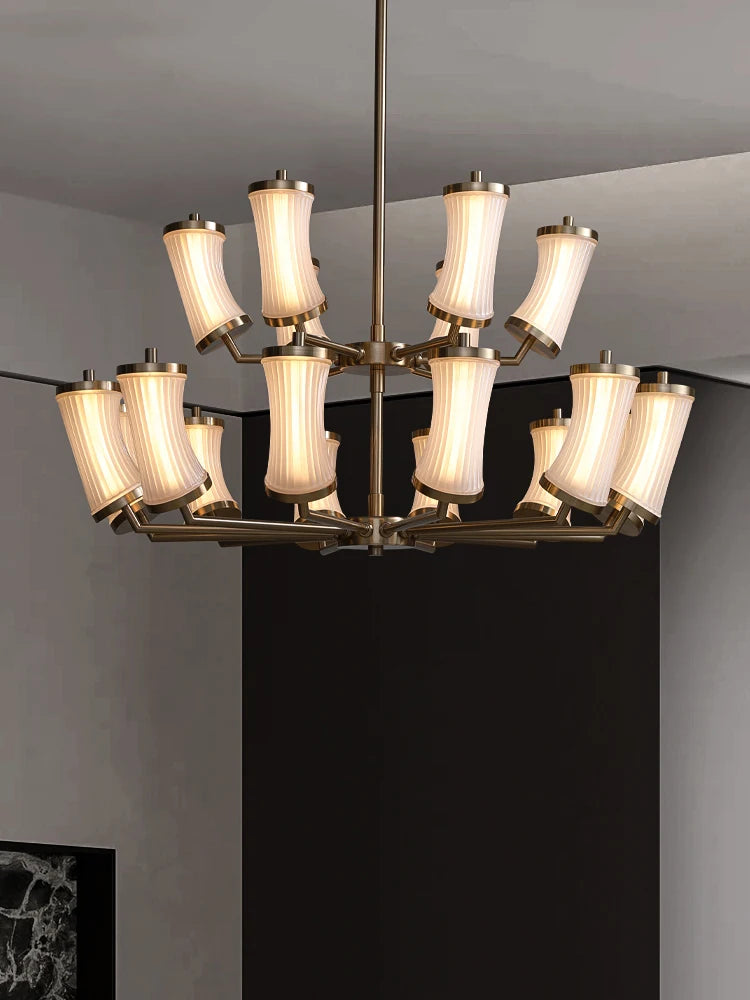 lustre led en verre design moderne de luxe