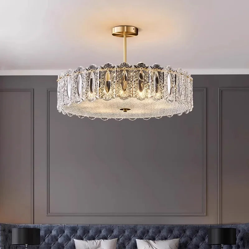 plafonnier moderne en cuivre et verre design créatif pour intérieur élégant