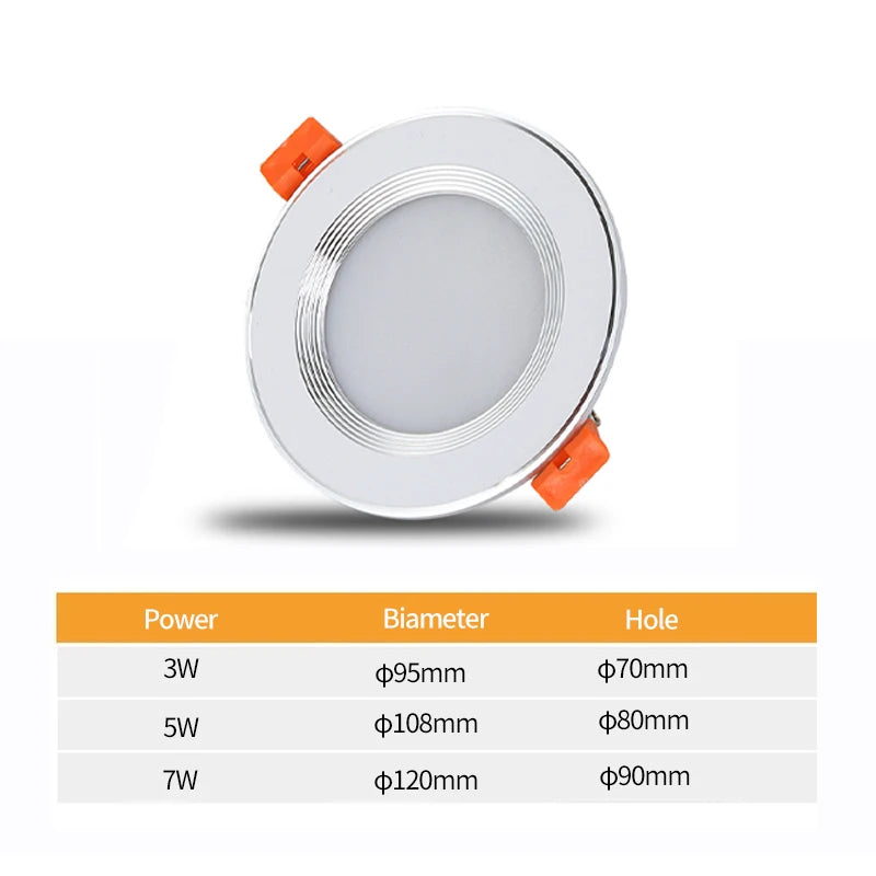 Foco LED empotrable redondo para cocina, lámpara de 7W, 9W, 12W, 15W, 18W, CA 220V,  impermeable, blanco cálido y frío