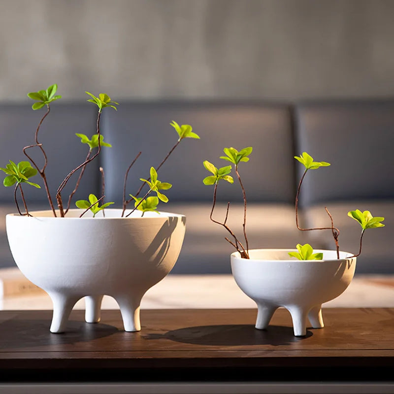 pot de fleurs en céramique trépied vase à fleurs rangement bureau