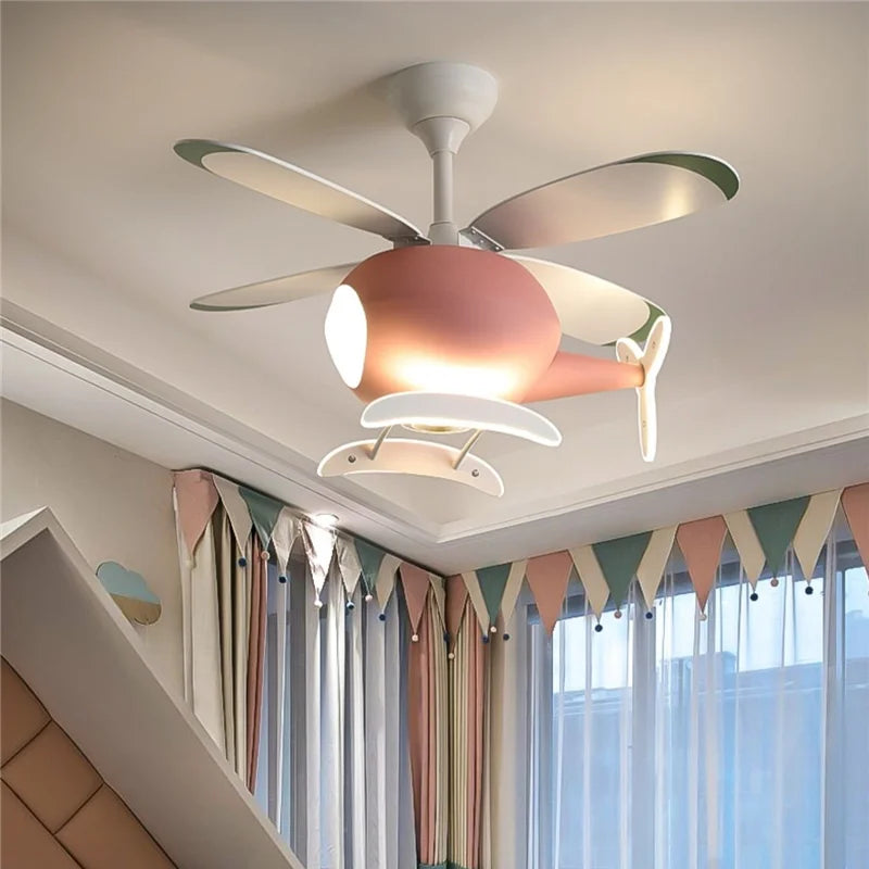 ventilateur de plafond moderne avion avec lumière led et télécommande