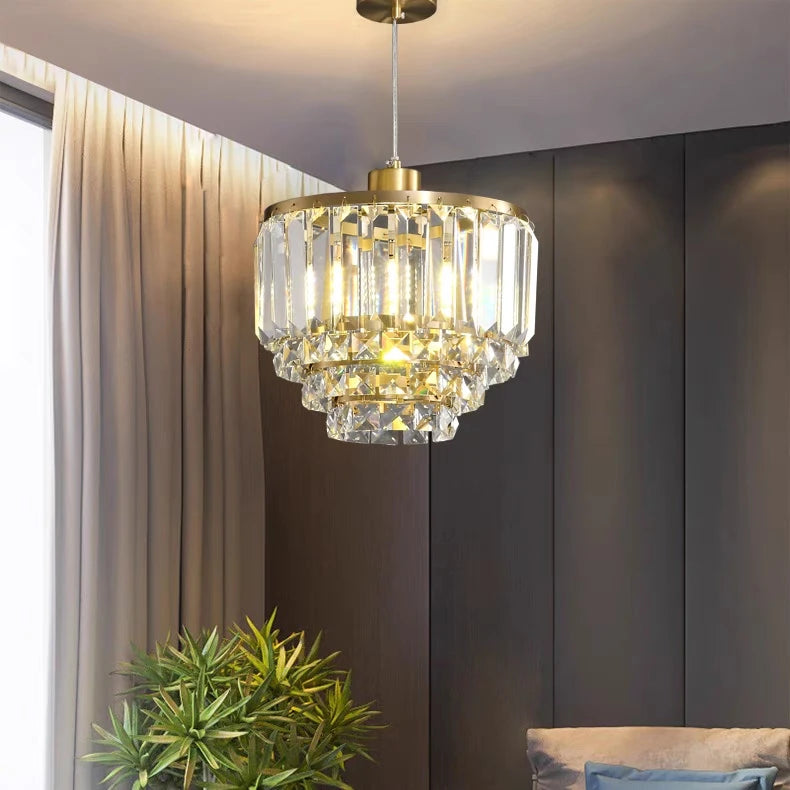 lustre en cristal de cuivre design pour décoration moderne