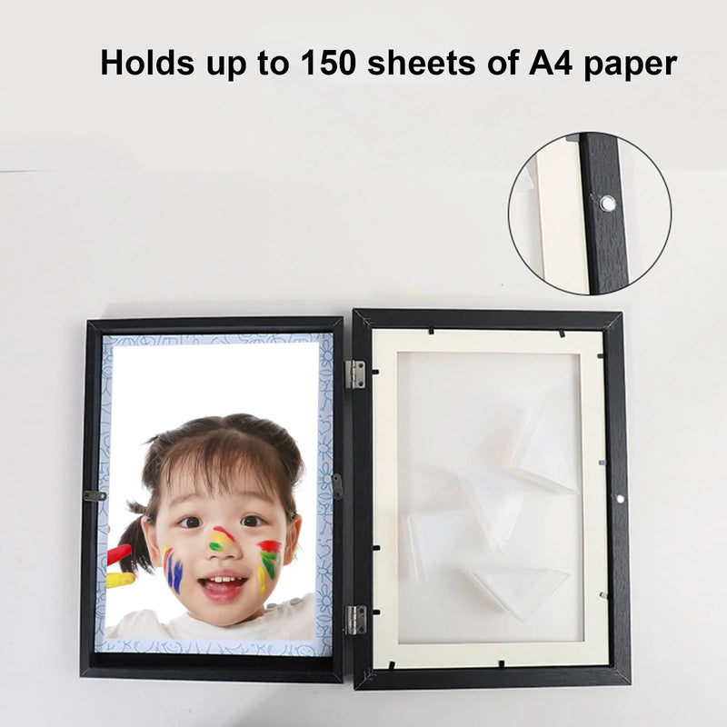 cadre photo en bois pour enfants et rangement peinture