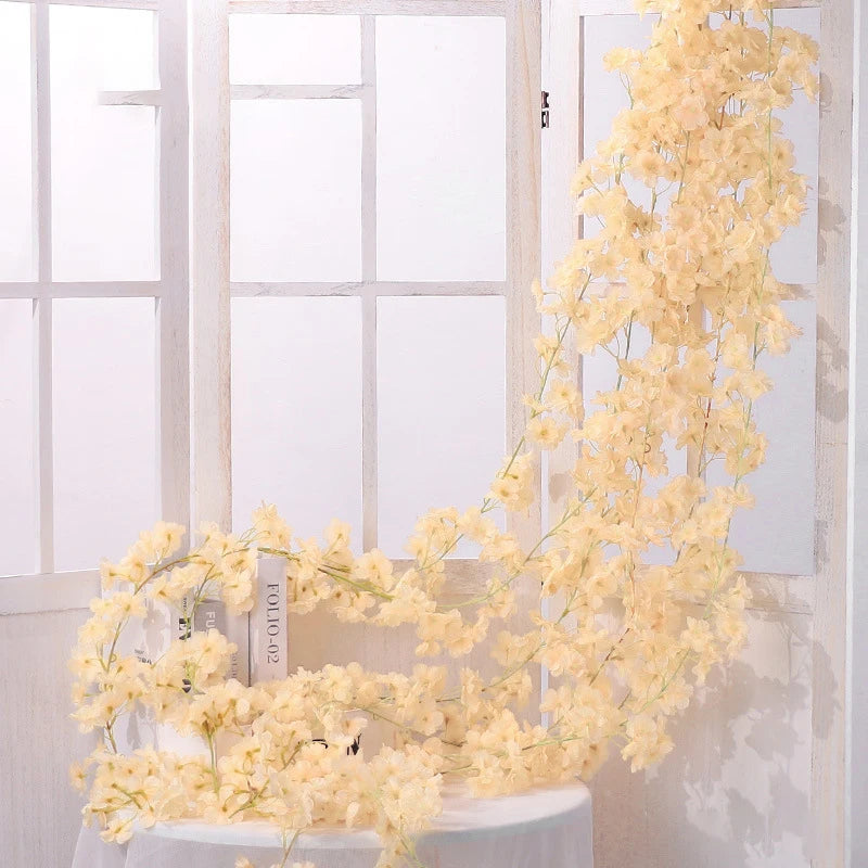 guirlande de fleurs artificielles pour décoration de mariage et intérieur