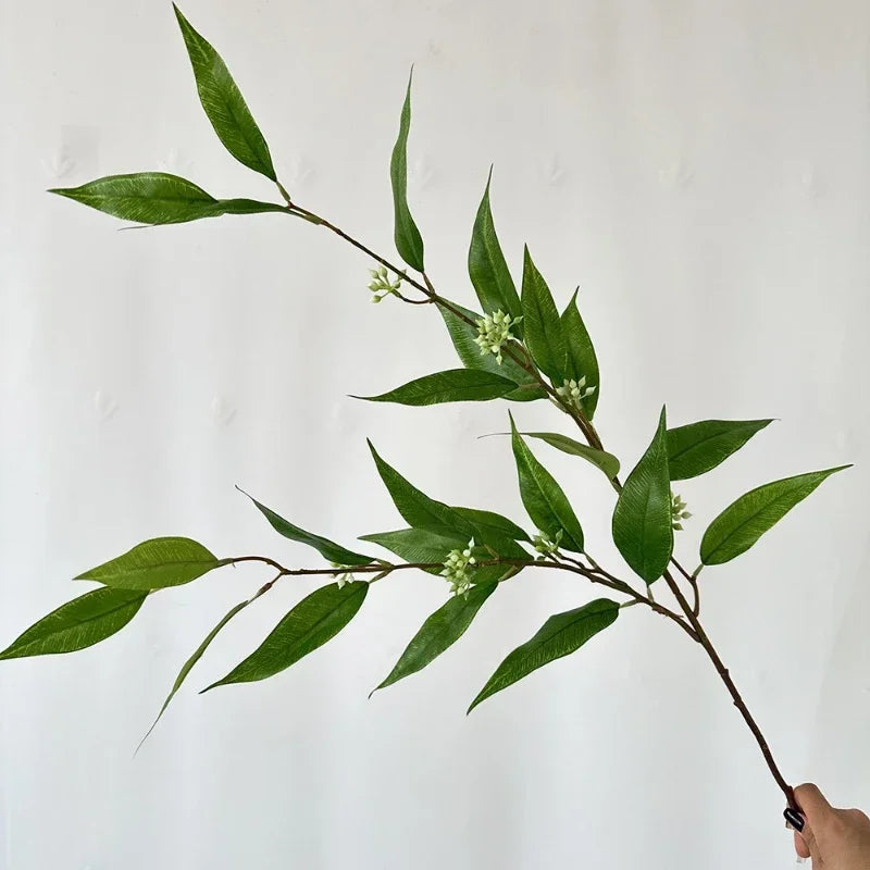 feuille d eucalyptus artificielle en soie pour décoration intérieure