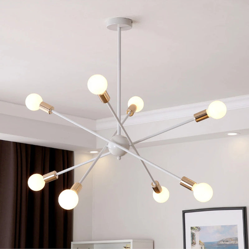 lustre moderne nordique sputnik avec éclairage led intérieur