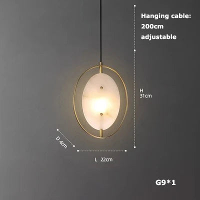 suspension en verre cristal art déco avec éclairage led