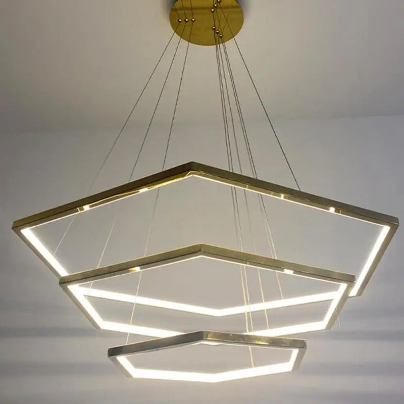 lustre hexagone led simple moderne luxe suspension