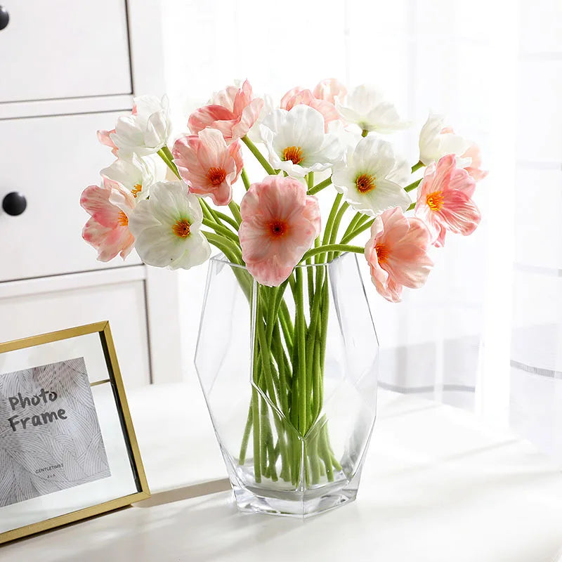 fleur de pavot artificielle pour décoration de mariage et intérieure