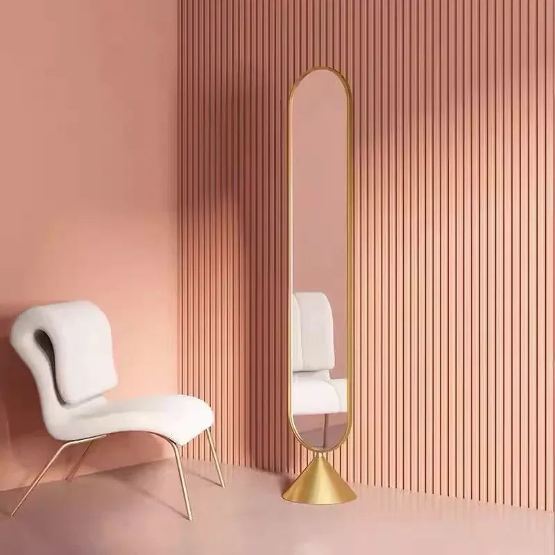 miroir rotatif au sol avec support de rangement pour décoration intérieure