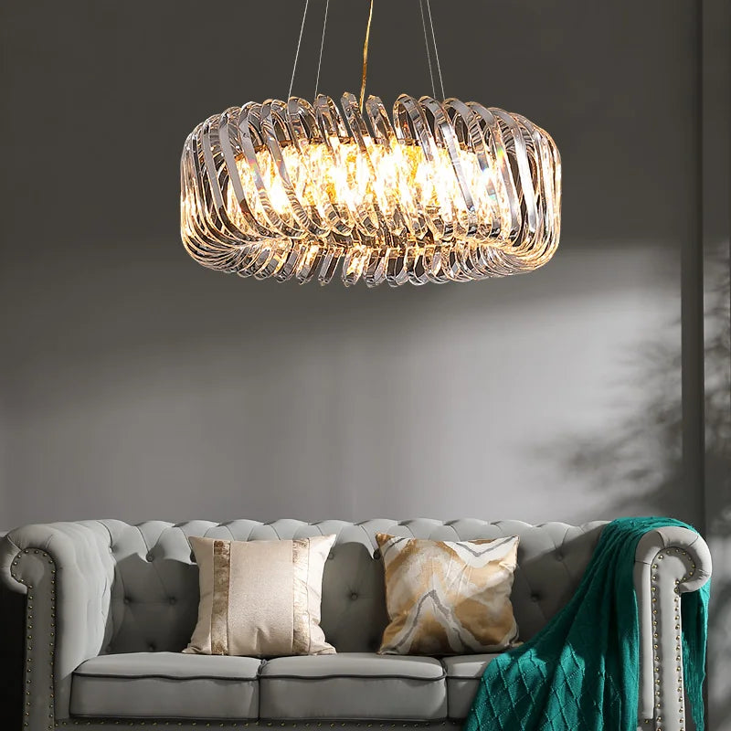 lustre en cristal lumineux pour décoration intérieure élégante et moderne