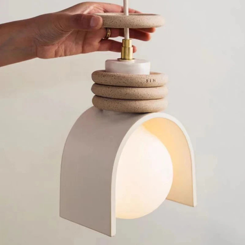 lampe led suspendue créative en résine avec cordon réglable pour intérieur
