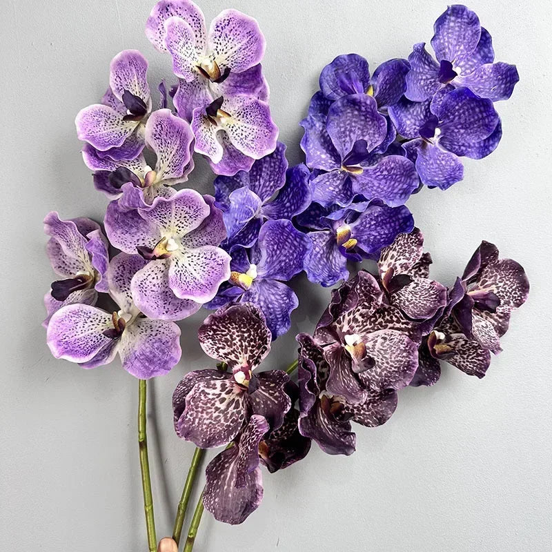 lot de 2 orchidées artificielles vanda pour décoration intérieure