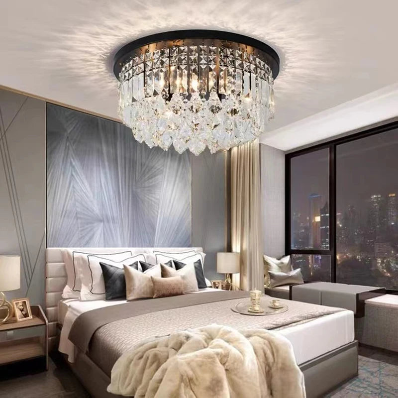 lustre led dimmable en cristal vintage luxe décoration