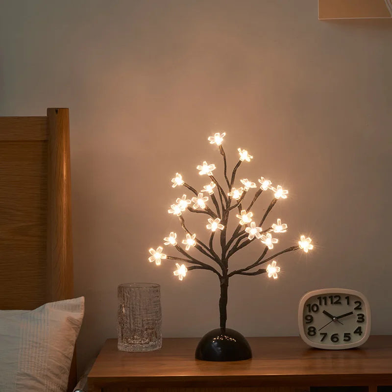 Veilleuses LED Cerisier Fleur Arbre Lampe Bureau Maison Chambre Décor