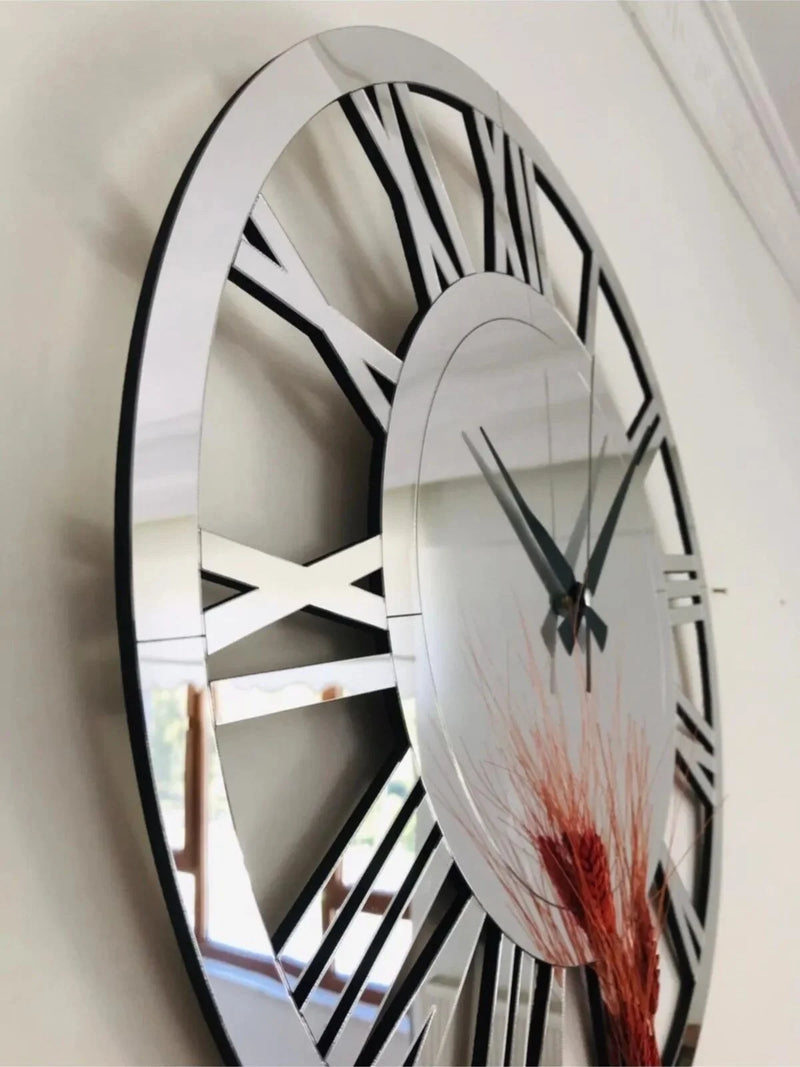 horloge murale miroir design moderne 3d silencieuse pour décoration intérieure