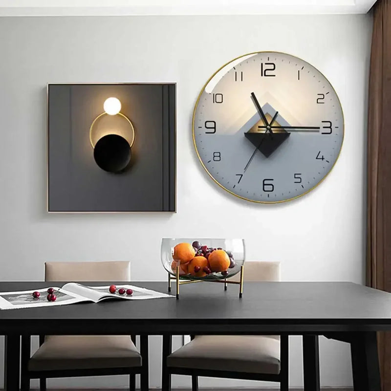 horloge murale en verre design moderne créatif pour décoration intérieure