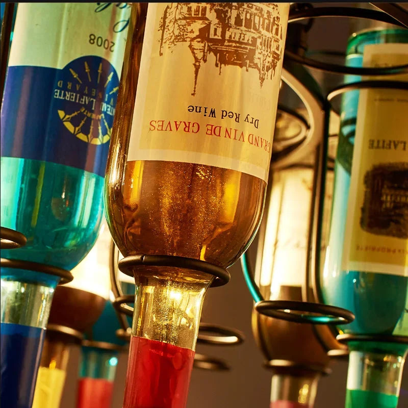lustre industriel vintage nordique créatif pour bouteille de vin