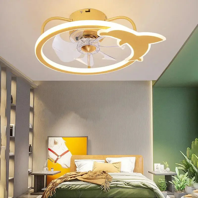 ventilateur de plafond intelligent avec lumières et télécommande