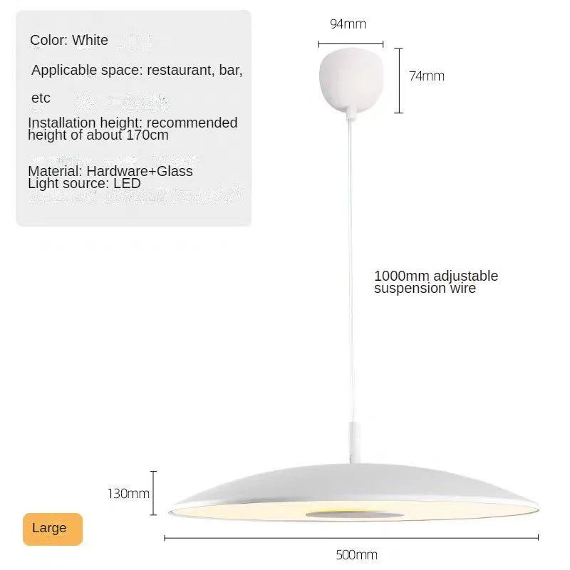 lustre circulaire design minimaliste en forme de soucoupe volante