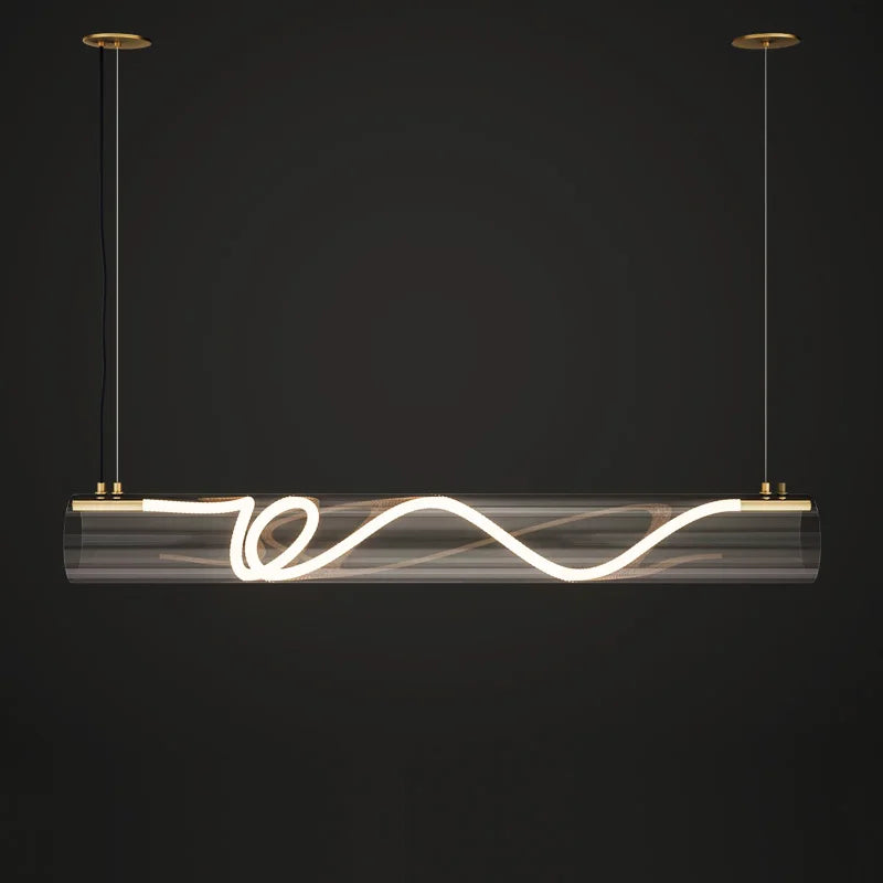 lampes suspendues long tube acrylique nordique pour restaurants et bars