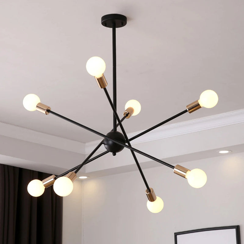 lustre moderne nordique sputnik avec éclairage led intérieur