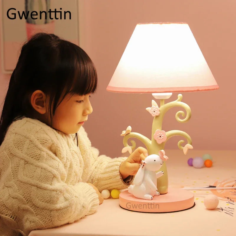 lampe à poser lapin dessin animé pour enfant décorative