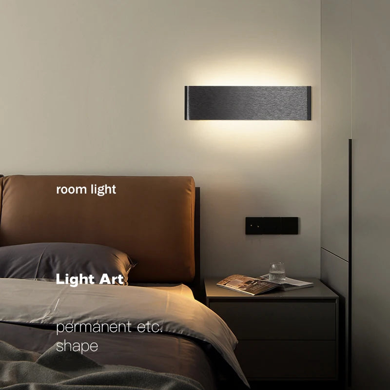 lampe de chevet led carrée en aluminium pour hôtel