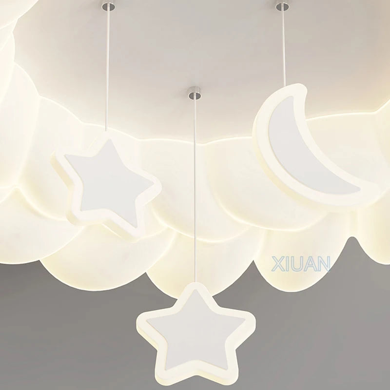 lustre suspendu en forme d'étoile lune et nuage pour enfants