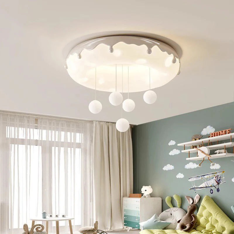 Macron Coloful Donuts Lamp 42cm 52cm Bedroom Ceiling Light White Pink Green Coffee Children‘s Room Chandelier Lights Indoor LED