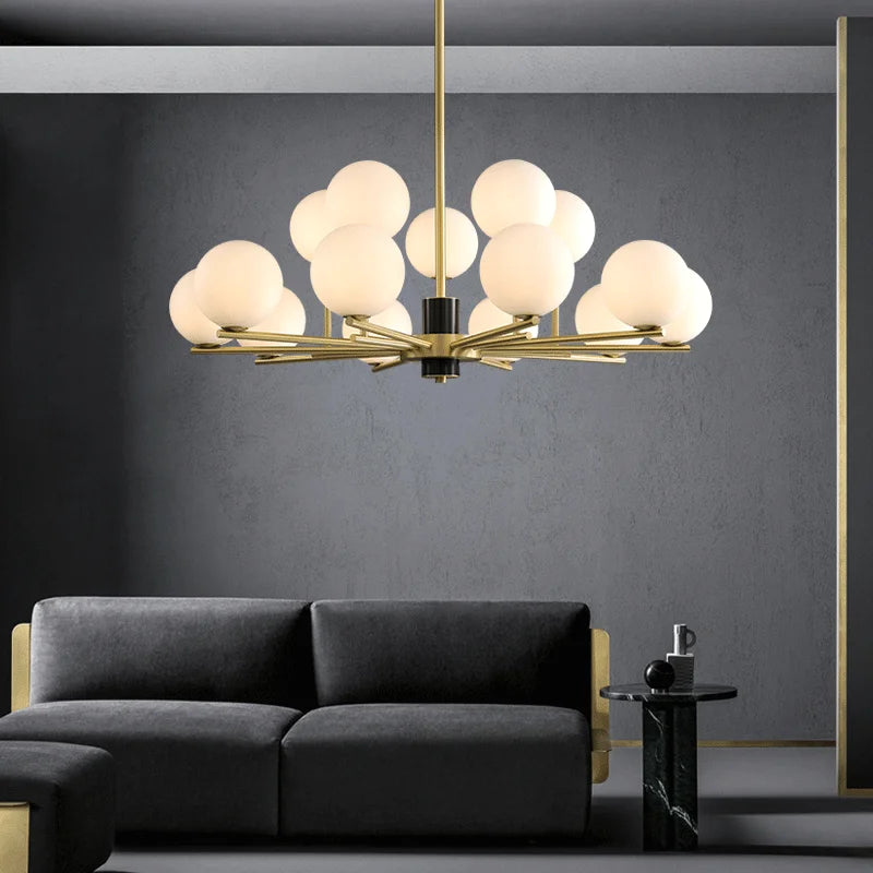 lustre design créatif minimaliste nordique en cuivre pour intérieur élégant